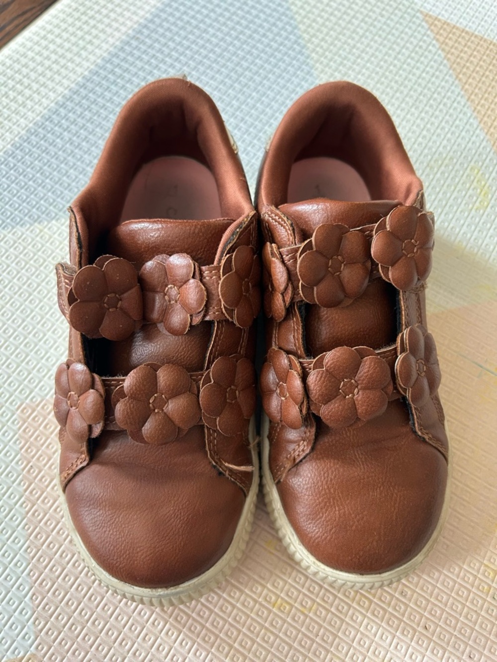 Carter's Brown Floral Velcro Strap Toddlers' Sneakers